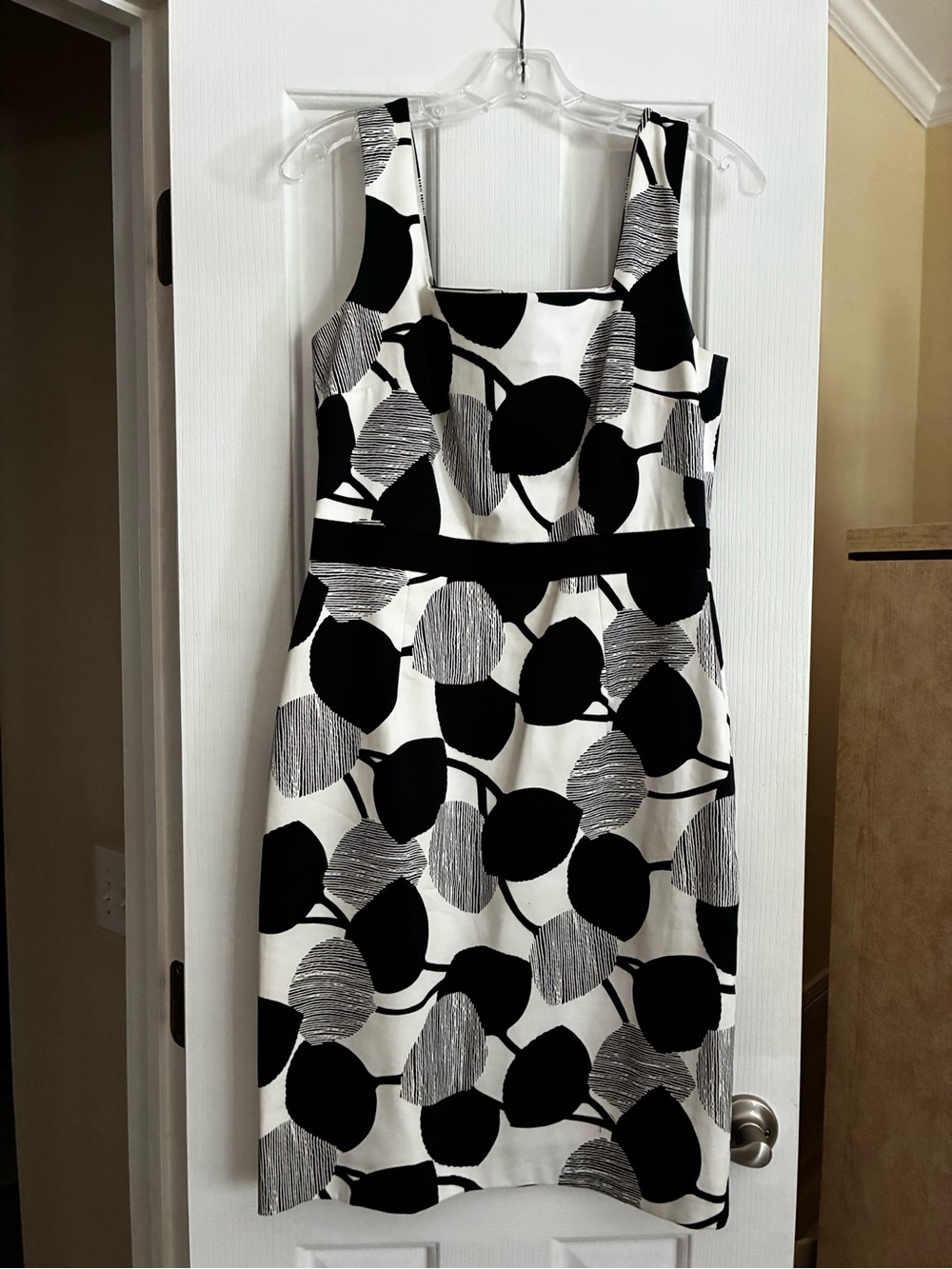 STUNNING DAVID MEISTER Square Neck Sleeveless Graphic Modern Cocktail Dress Sz 8